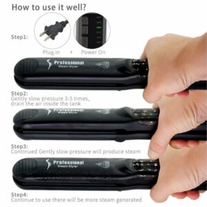 Professional Hair Salon Steam Styler Ισιωτική Μαλλιών με Ατμό 50W - Image 4