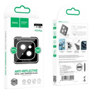 Προστασία Κάμερας Hoco 3D Metal V12 Plus για Apple iPhone 15 / iPhone 15 Plus Μαύρο - Image 3