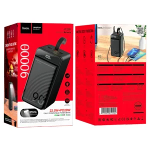 Power Bank Hoco J123D Element 90000mAh με Φακό PD3.0, PD20W, QC3.0, QC2.0 με 3xUSB-A και USB-C Μαύρο - Image 2