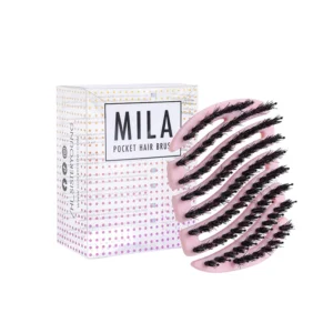  Sister Young Mila Pocket BV Επαγγελματική Βούρτσα Pink σε μικρό μέγεθος τσέπης απο τρίχες αγριόγούρουνου